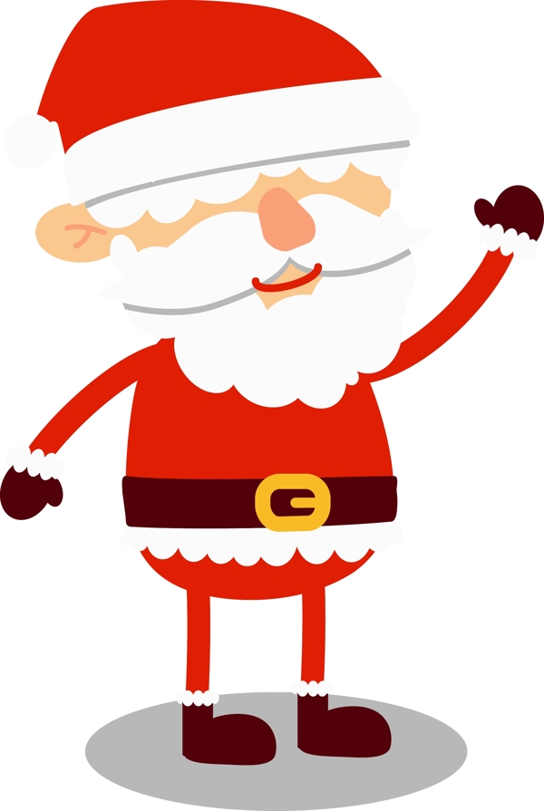 圣诞老人节日快乐红色AI儿童插图插画元素