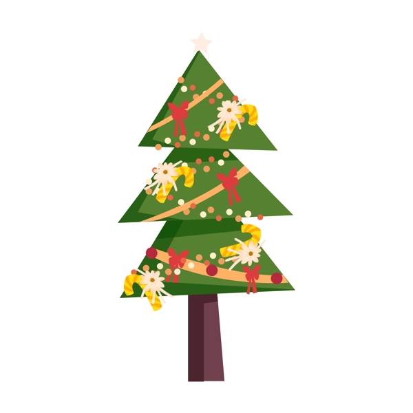 扁平化圣诞树设计