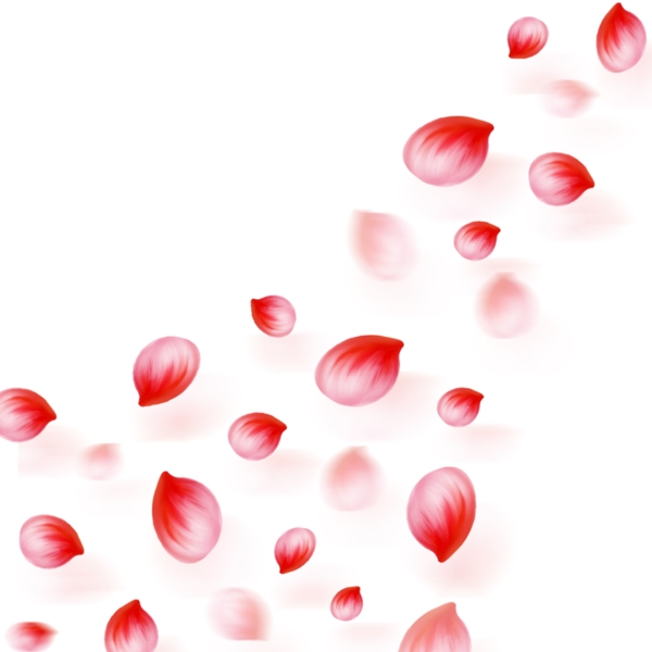浪漫玫瑰花瓣漂浮元素