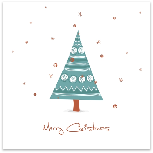 圣诞树插画卡片封面