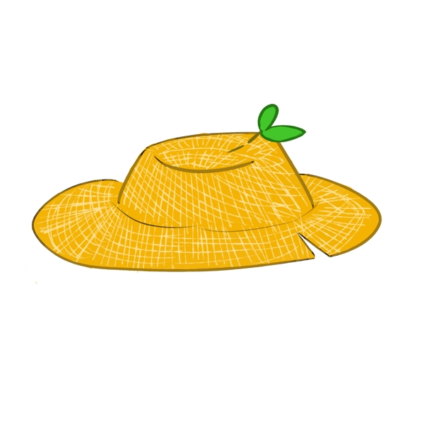 黄色的遮阳帽子插画