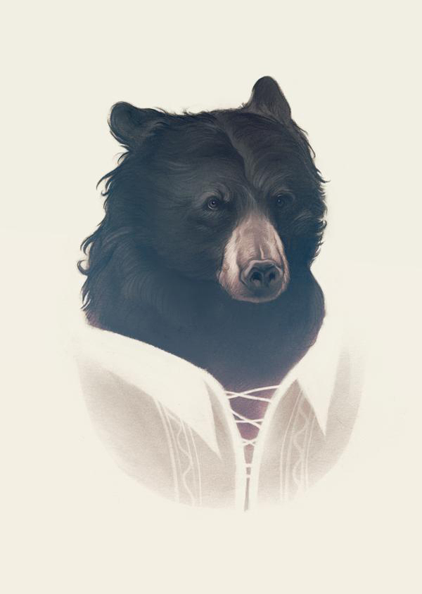 位图动物头动物黑熊色彩免费素材