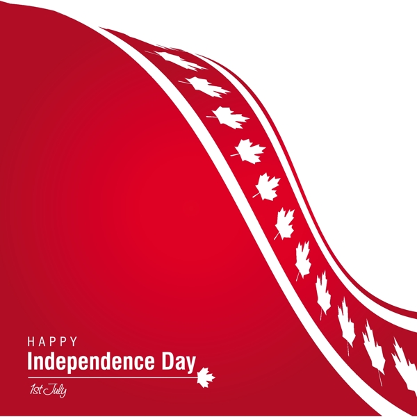 幸福独立日加拿大红背景