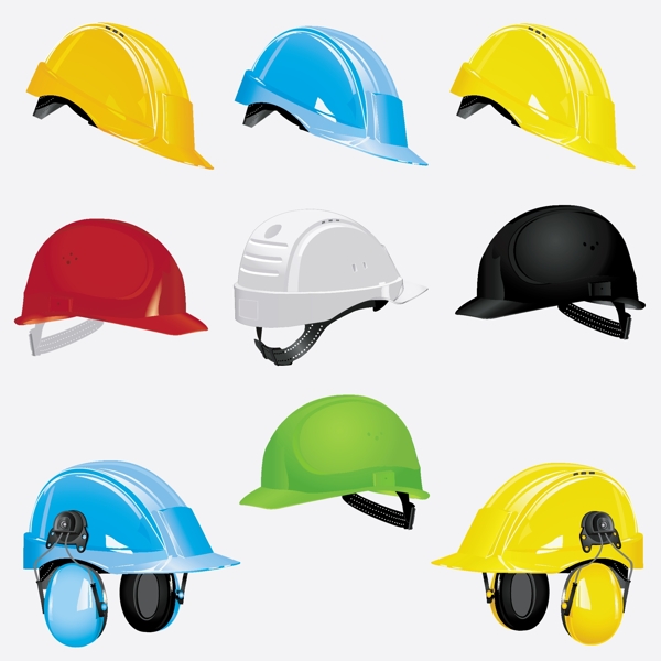 五颜六色头盔设计矢量素材