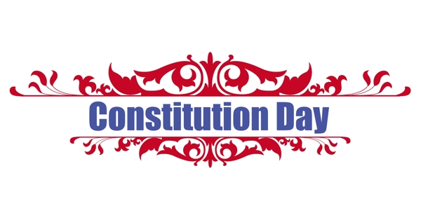 维多利亚风格的宪法日矢量插画