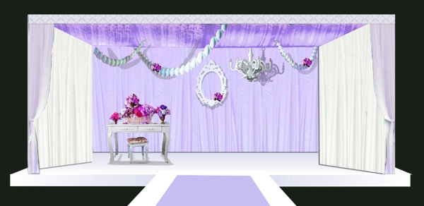 粉紫色唯美婚礼效果图