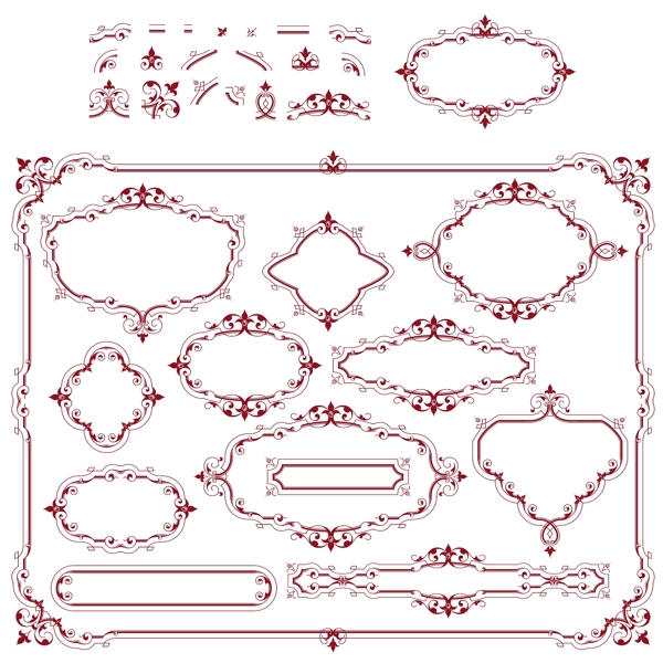 边框花纹花边矢量素材