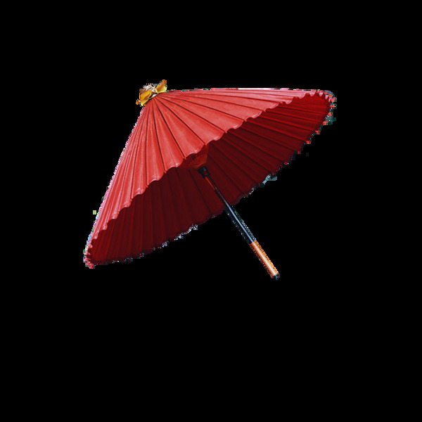 红色油纸伞雨伞元素