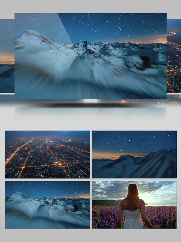 雪山山峰大自然美丽风景视频素材