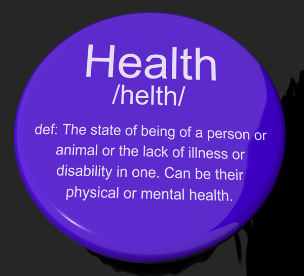 健康的定义按钮显示健康状态或健康