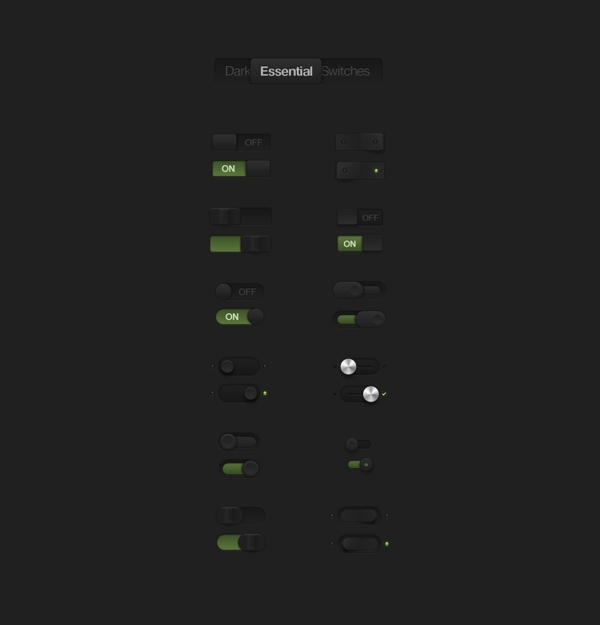 绿色网页UI开关滑块按钮设计