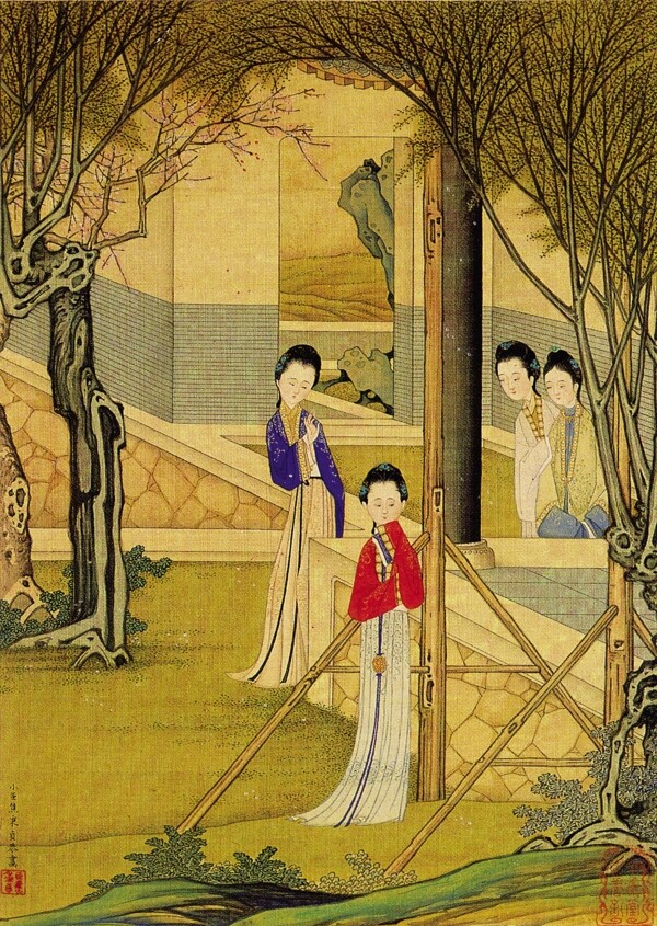 清明上河图古画风景画工女绣女民间艺术画中国民间艺术品中华刺绣民间艺术PSD分层素材源文件中国传统元素整合图库