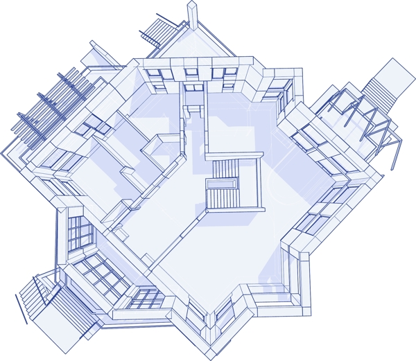 平面设计蓝图矢量素材建筑