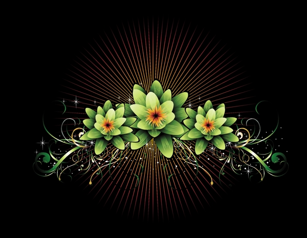 绿色花卉素材背景设计