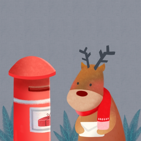 圣诞节寄信的麋鹿
