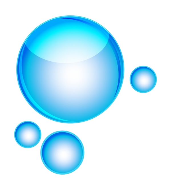 蓝色圆形漂浮气泡