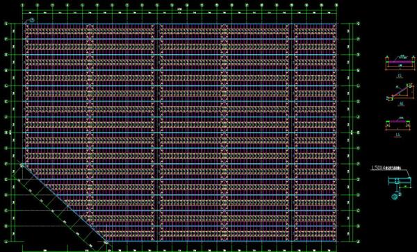 钢结构厂房屋面檩条布置图