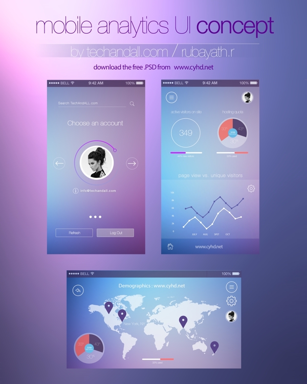 紫色UI模板