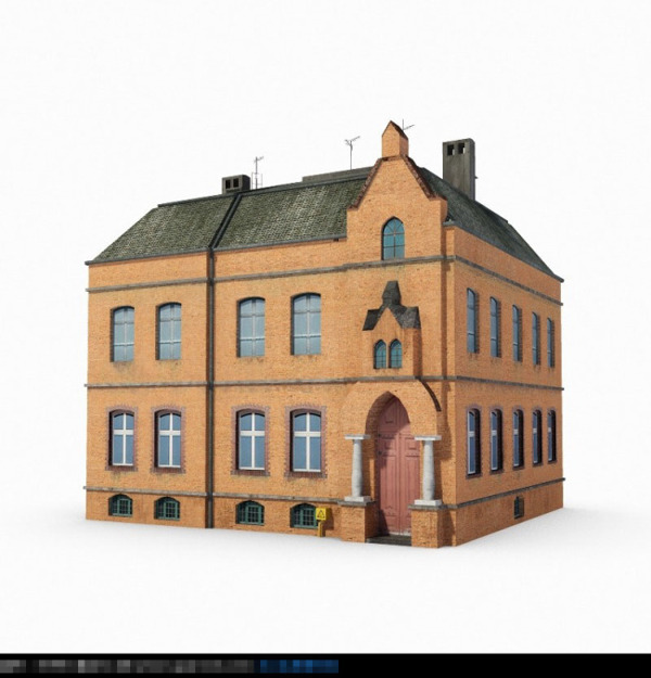 欧式红砖房屋max建筑模型