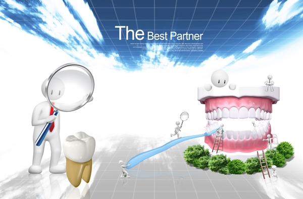 牙齿洁白创意广告PSD素材