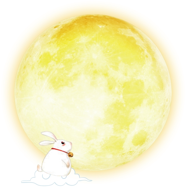 中秋装饰月亮兔子元素
