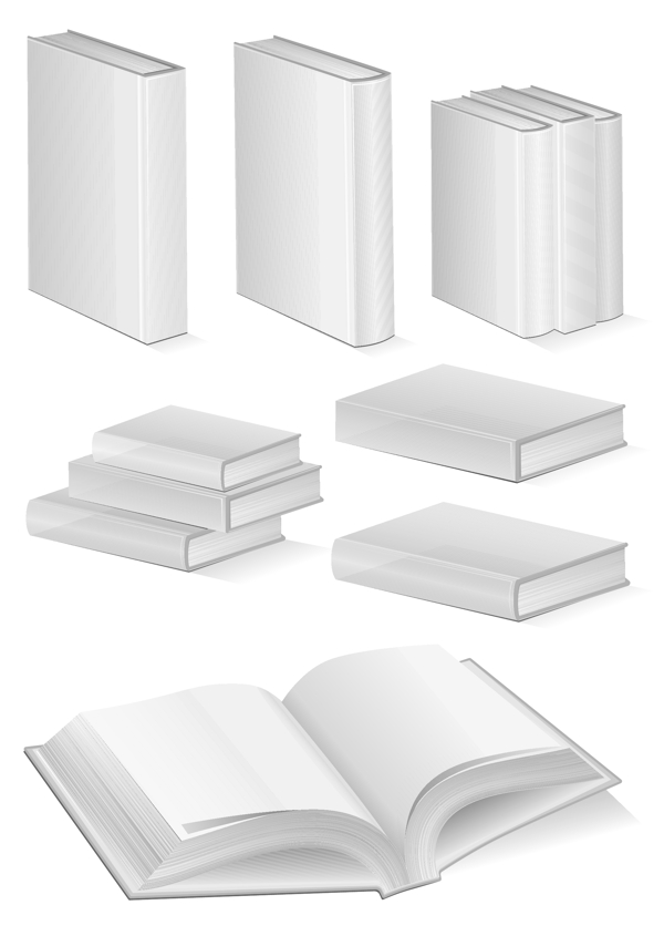 空白书籍包装矢量素材
