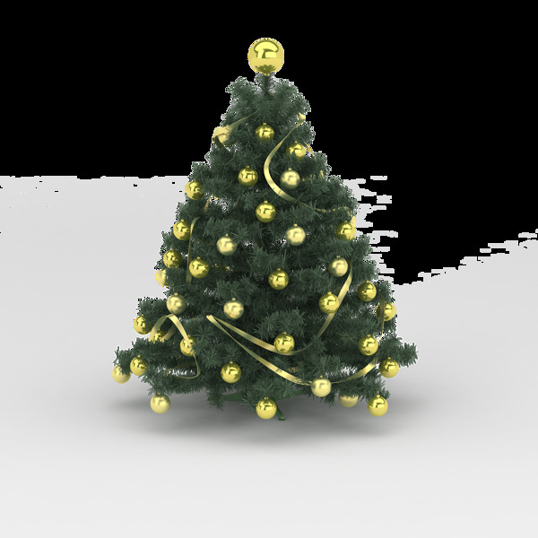 简约绿色圣诞树图案元素