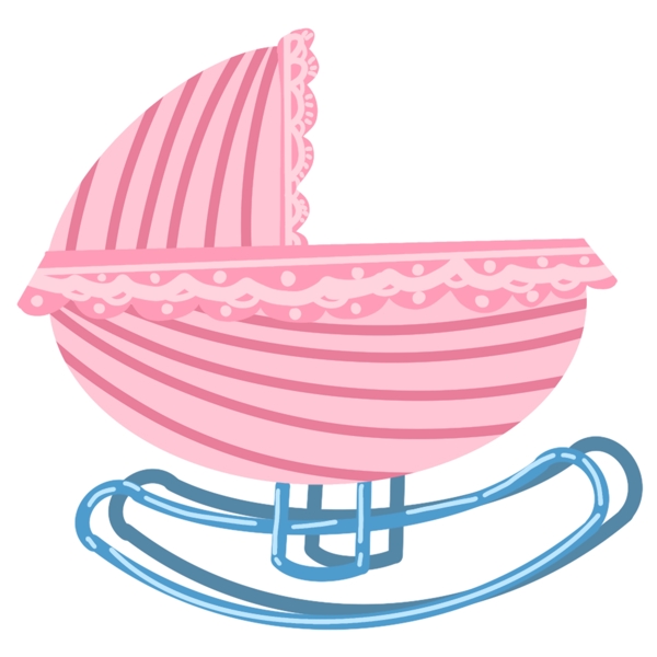 婴儿粉色摇篮插图