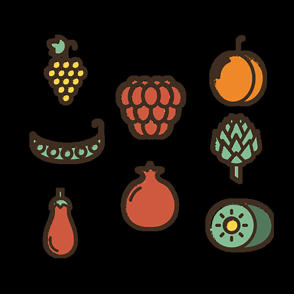 水果生动的食物图标