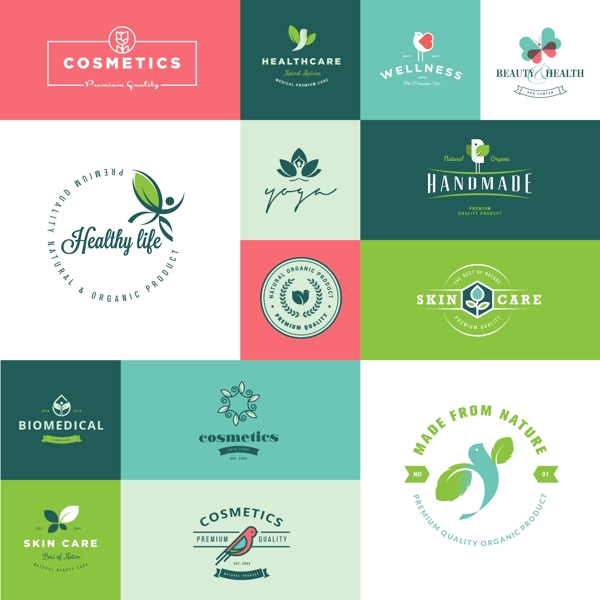 环保企业餐饮行业标志徽章
