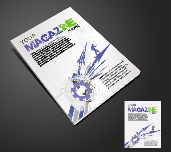 动感箭头齿轮企业画册封面设计图片