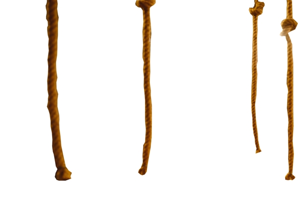 四根装饰的麻绳子