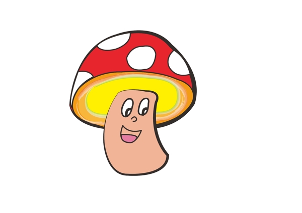 矢量卡通蘑菇表情