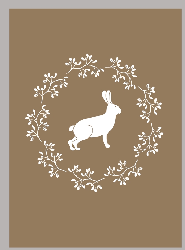 圣诞兔子矢量插画海报素材