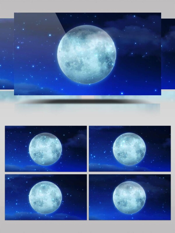 高清圆圆的月亮动态背景视频