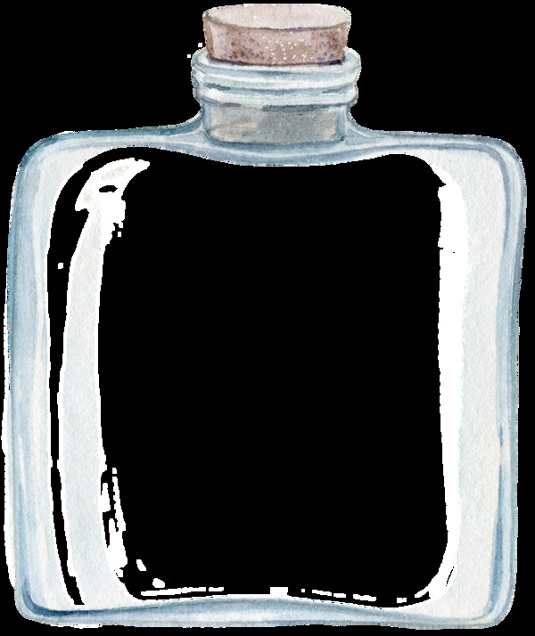干净正方形玻璃瓶透明素材