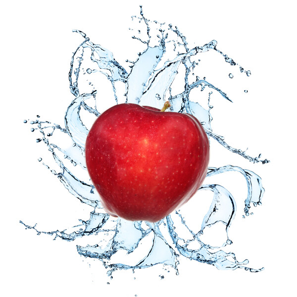 红苹果与水