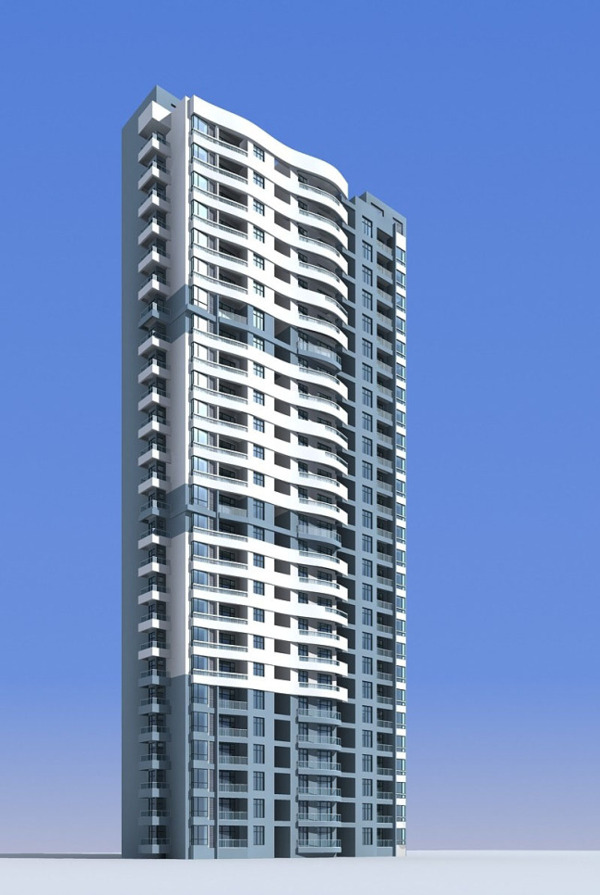 都市时尚高层住宅建筑3D模型