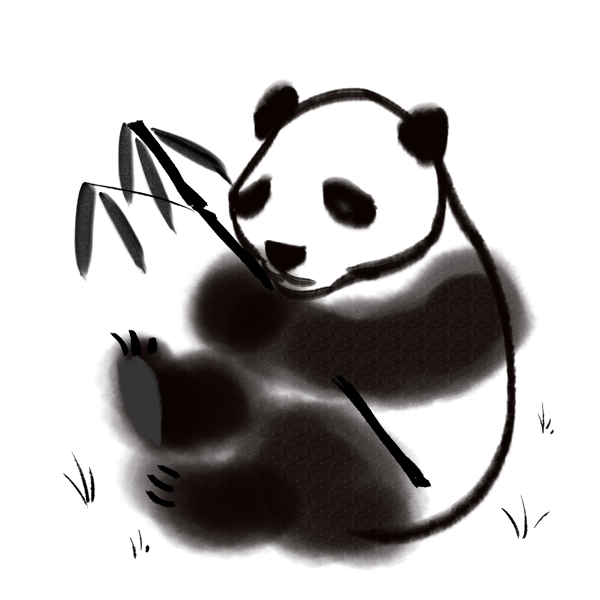 水墨动物熊猫
