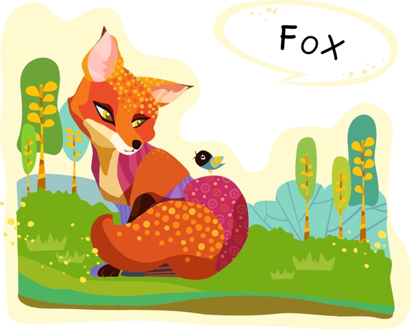 狐狸的背景矢量图案