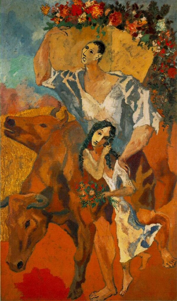 1906Lespaysans2西班牙画家巴勃罗毕加索抽象油画人物人体油画装饰画