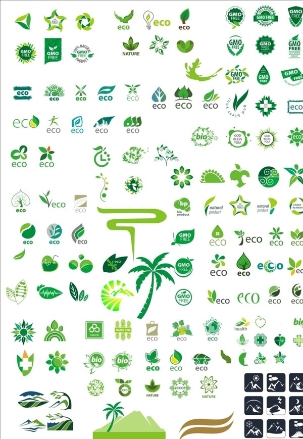 绿色环保logo素材图片