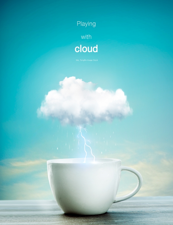 创意云朵素材海报