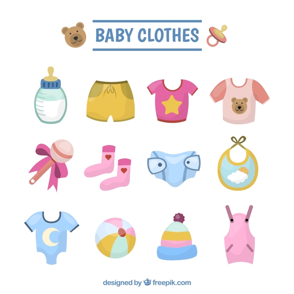 婴儿服装插画系列