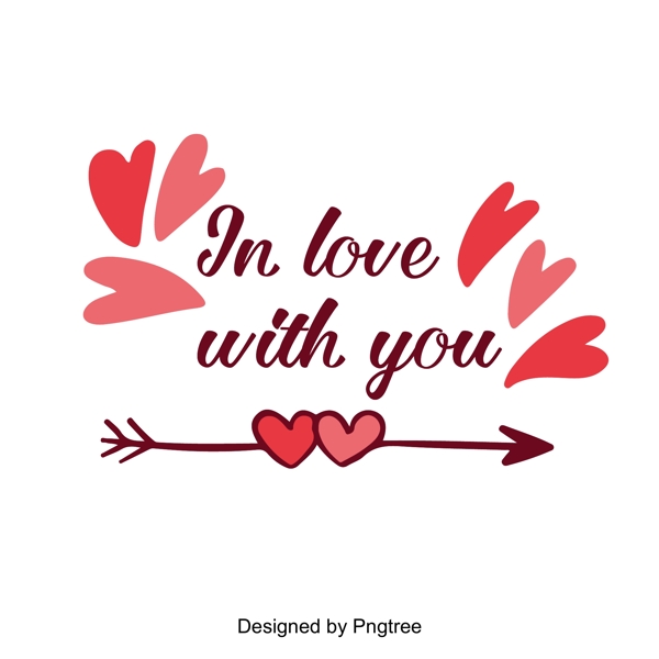 爱上你情人节告白箭头爱心标题字体设计