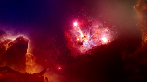 红色和橙色的背景星系的运动视频免费下载