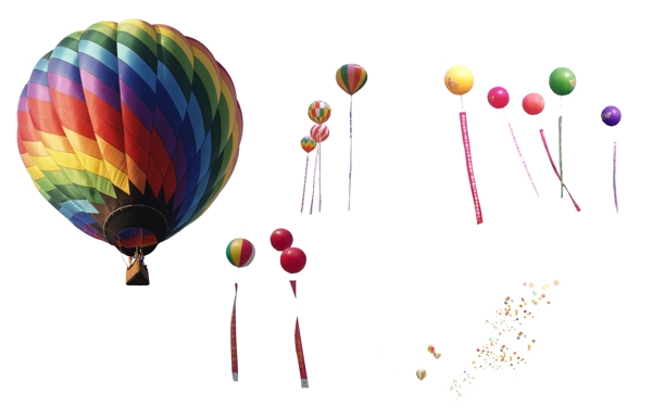 多彩气球分层装饰图案