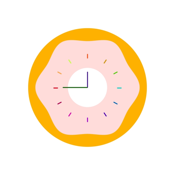 甜甜圈时钟矢量元素