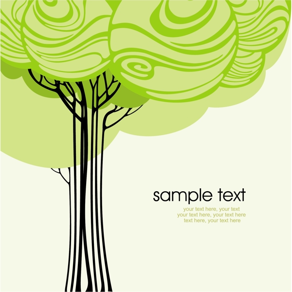 矢量缤纷绿色树木海报素材