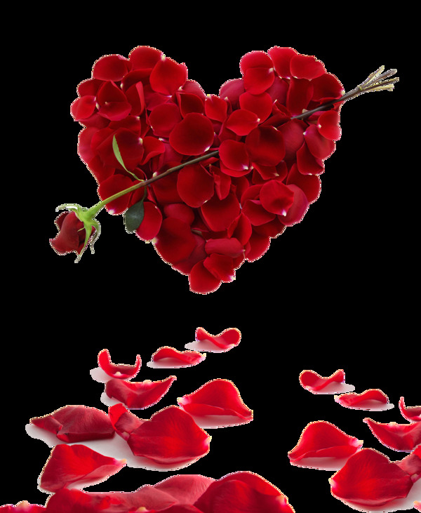 爱心红玫瑰情人节元素